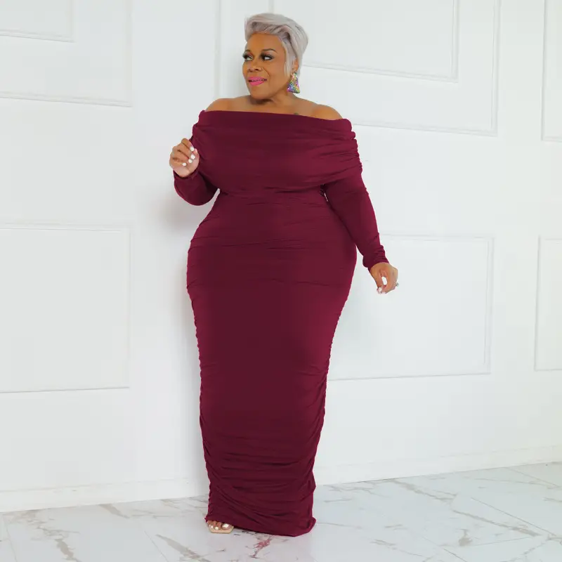 Plus Size Women's Pink One-Layer Dress Winter — feature 8