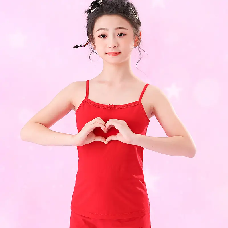Girls Red Cotton Underwear Set 4 Pcs Anti-Bump