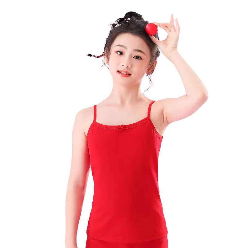 Girls Red Cotton Underwear Set 4 Pcs Anti-Bump