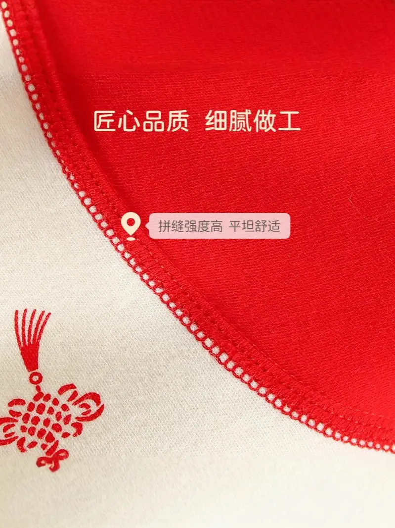 Baby Cotton Red White Four Season Jumpsuit for Newborns - Image 7