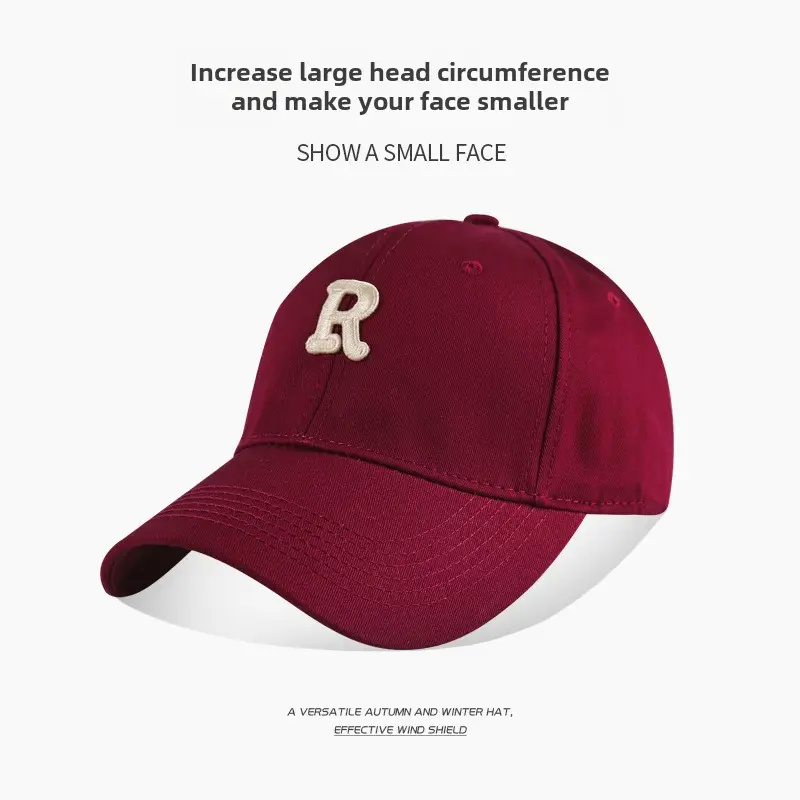Korean Style Big Head Baseball Cap for Women Brown - Image 9