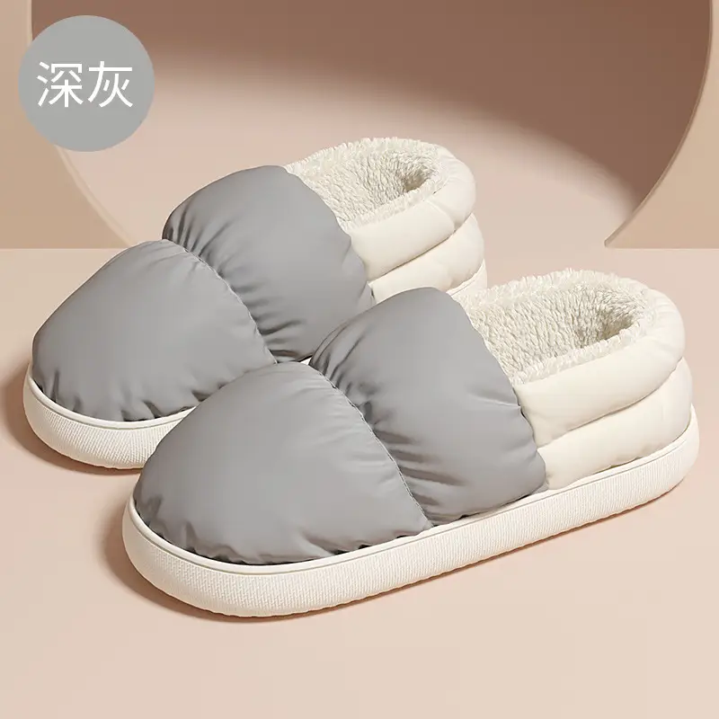 Winter Cotton Slippers for Men Women Thick Warm Indoor Outdoor - Image 8