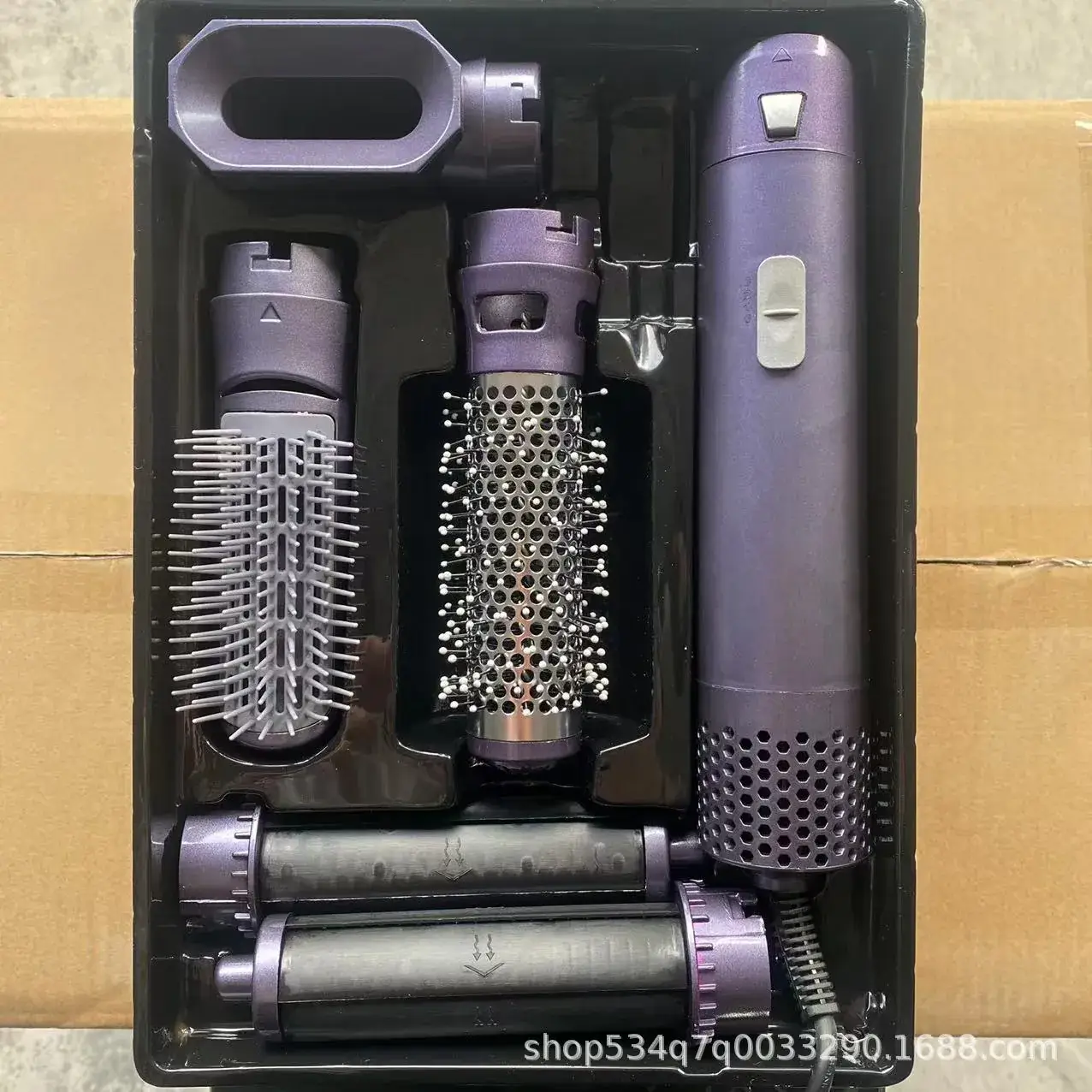 Dual-Purpose Hair Dryer & Curler Set Purple