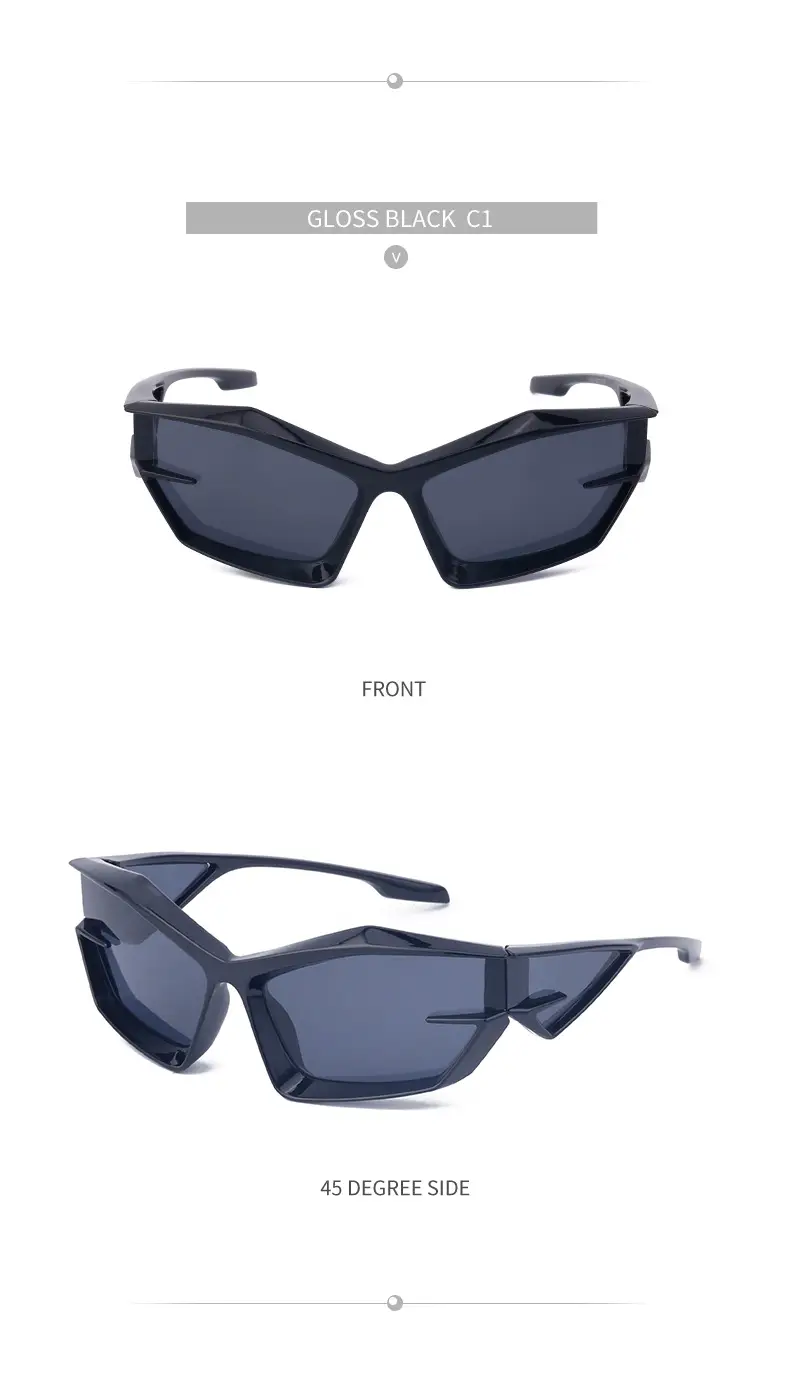 European & American Personality Shaped Sunglasses Men's Y2K Technology — feature 37