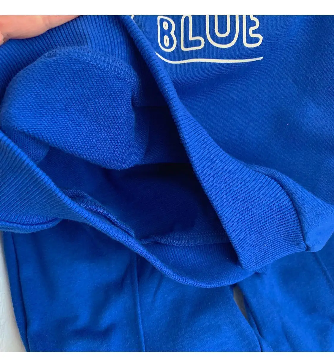 Blue Korean Style Fleece Two-Piece Suit for Boys Girls — feature 5