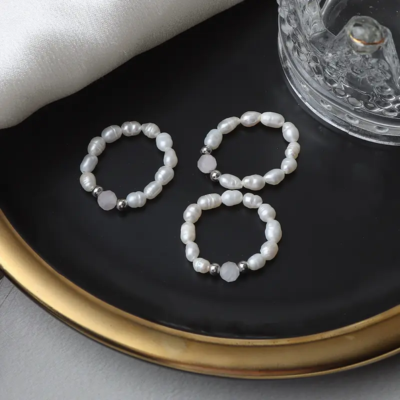 Natural Freshwater Pearl Bracelet with Elastic Band