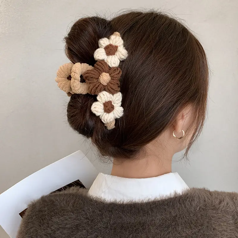 Wool Knitted Hair Clip for Women Autumn Winter - Image 4