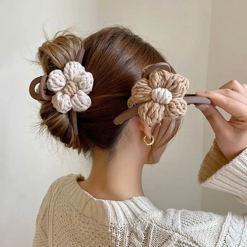 Wool Knitted Hair Clip for Women Autumn Winter - Image 5