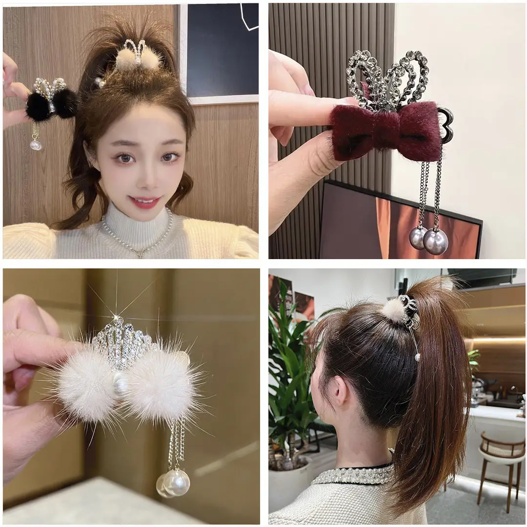 Wool Knitted Hair Clip for Women Autumn Winter — feature 32