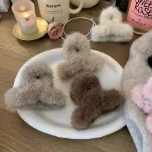 Wool Knitted Hair Clip for Women Autumn Winter — feature 5