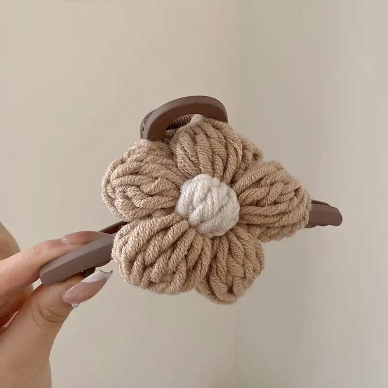Wool Knitted Hair Clip for Women Autumn Winter - Image 2