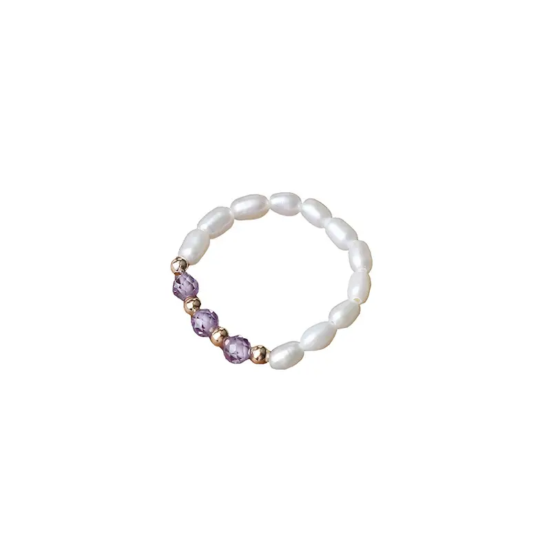 American 14K Gold Pearl Ring Set Small - Image 6