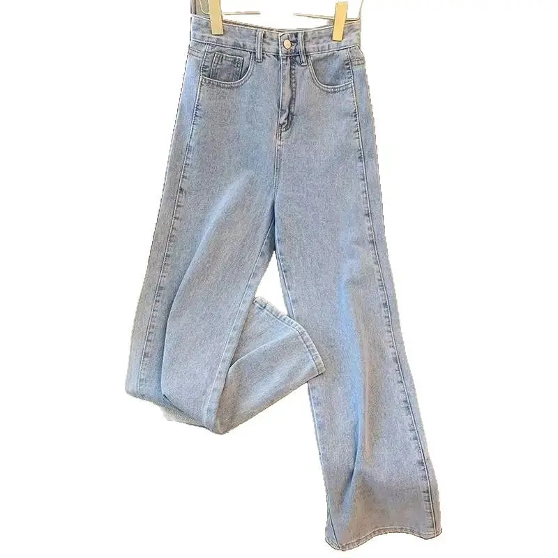 Vintage Denim Long Pants Autumn Women High Waist Slimming