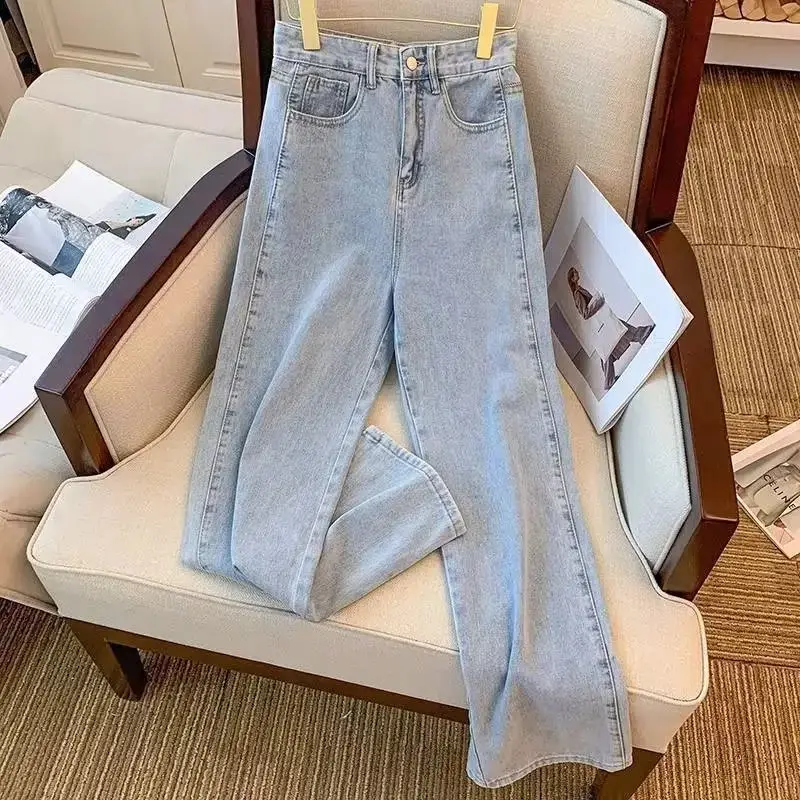 Vintage Denim Long Pants Autumn Women High Waist Slimming — feature 10