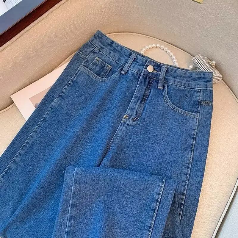 Vintage Denim Long Pants Autumn Women High Waist Slimming — feature 5