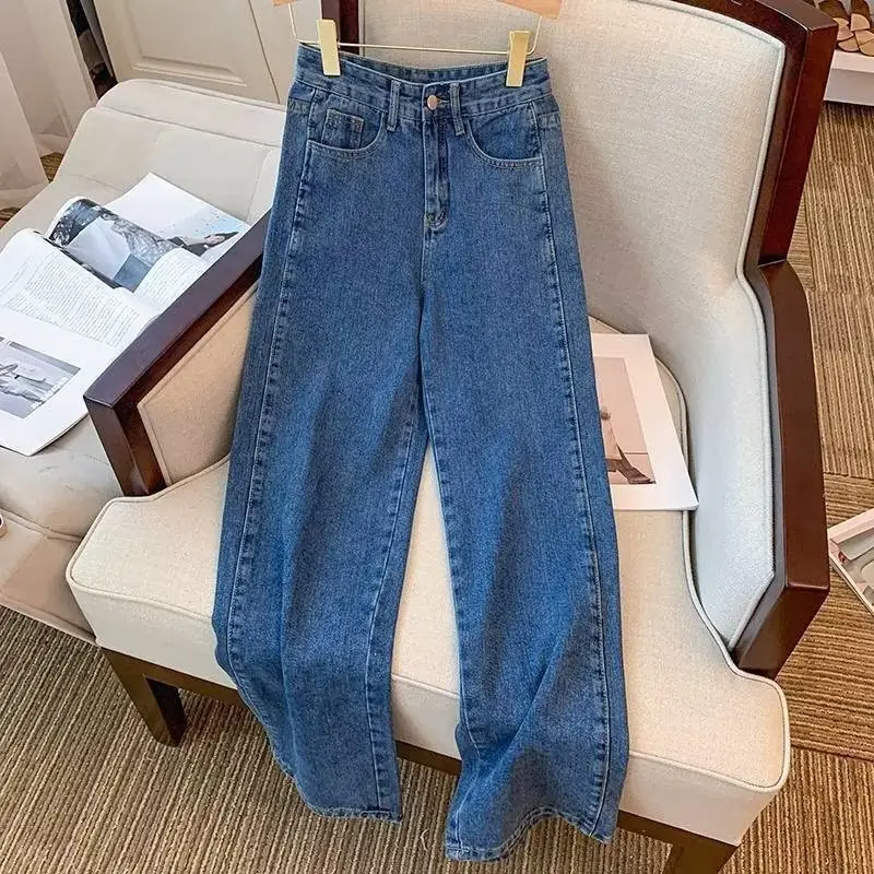 Vintage Denim Long Pants Autumn Women High Waist Slimming — feature 6