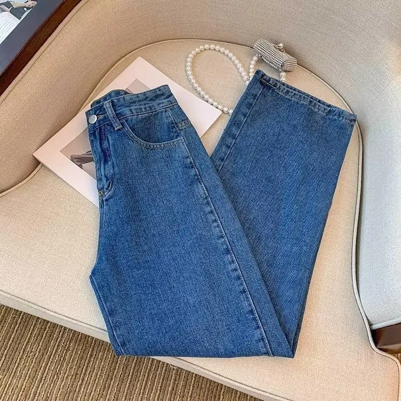 Vintage Denim Long Pants Autumn Women High Waist Slimming — feature 9