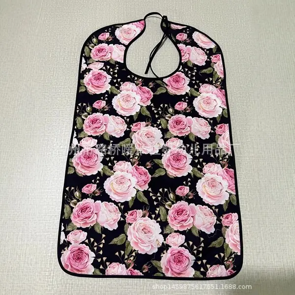 Pink Rose Floral Adult Saliva Towel for Elderly Care - Image 20