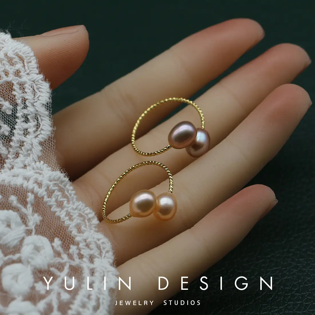 Women's Open Ring Pearl Ring with Gold Plated Band - Image 7