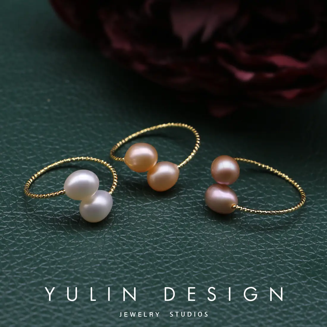 Women's Open Ring Pearl Ring with Gold Plated Band - Image 8