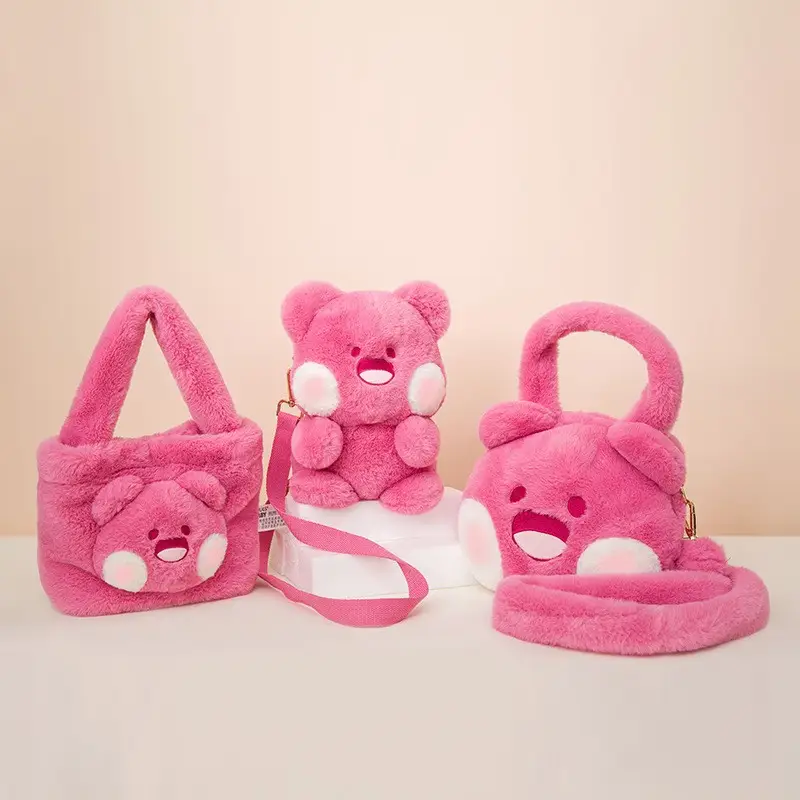 Pink Plush Teddy Bear Doll for Kids - Image 9