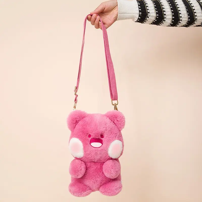 Pink Plush Teddy Bear Doll for Kids - Image 3