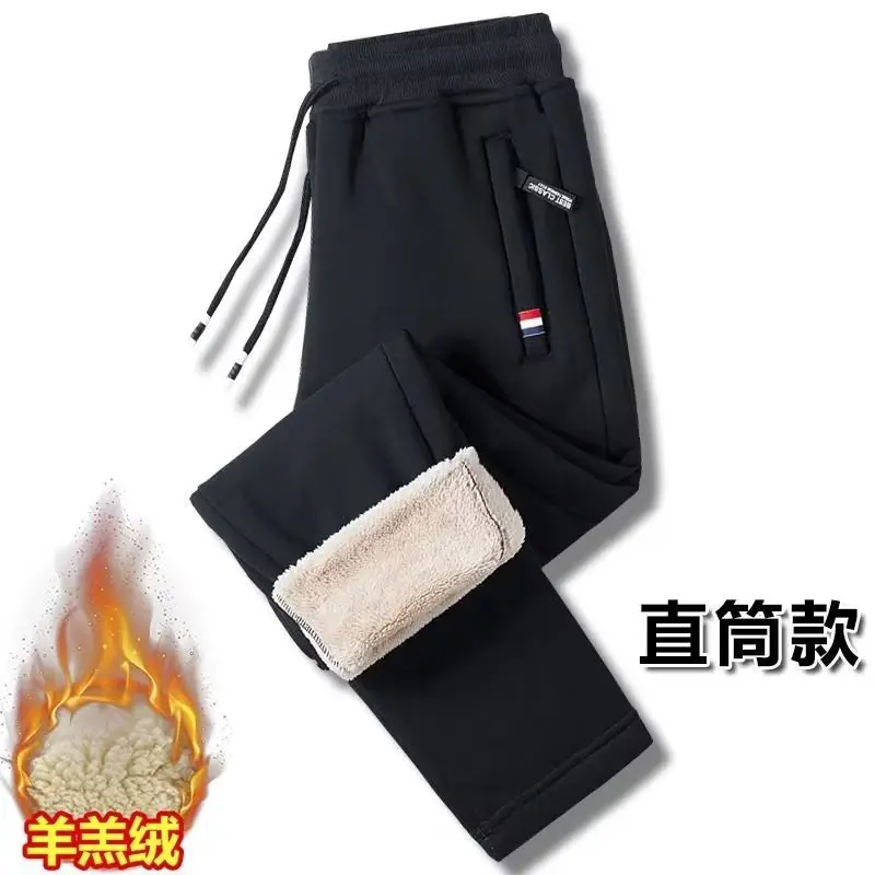 Autumn Winter Fleece Pants Men Plus Size Warm Loose - Image 10