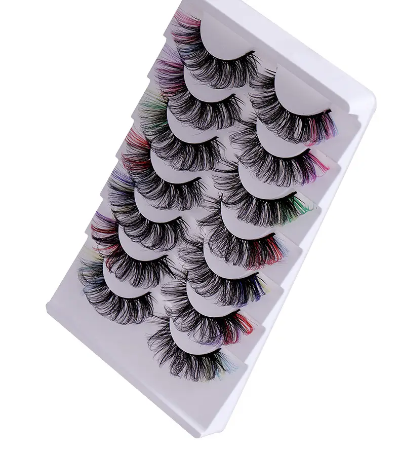 7 Pairs D-Curved False Eyelashes Colorful Durable — feature 11