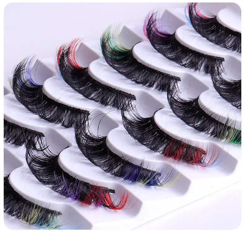 7 Pairs D-Curved False Eyelashes Colorful Durable — feature 12