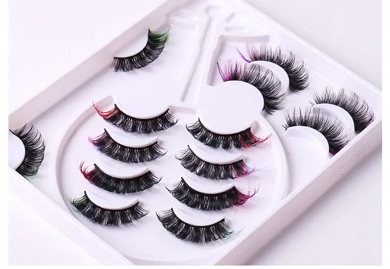 7 Pairs D-Curved False Eyelashes Colorful Durable — feature 13