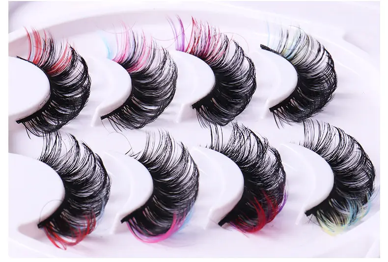 7 Pairs D-Curved False Eyelashes Colorful Durable — feature 14