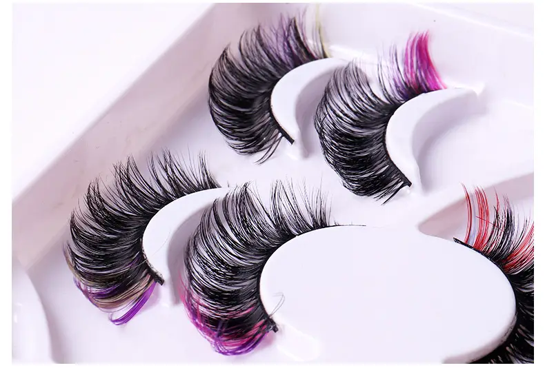 7 Pairs D-Curved False Eyelashes Colorful Durable — feature 15