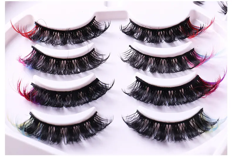 7 Pairs D-Curved False Eyelashes Colorful Durable — feature 16