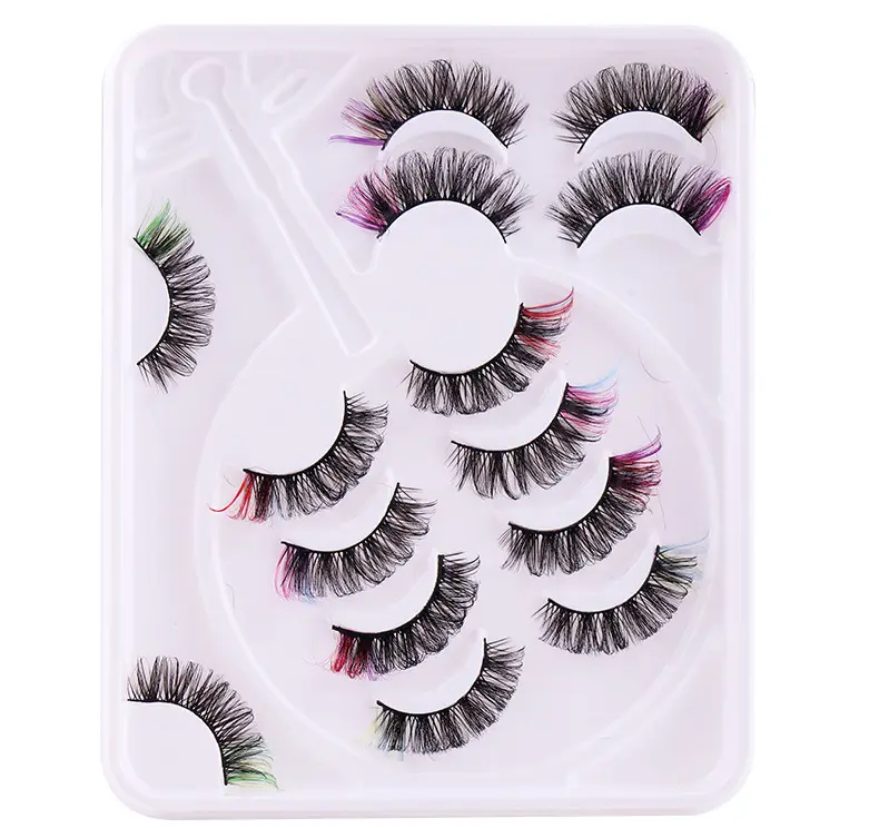 7 Pairs D-Curved False Eyelashes Colorful Durable — feature 17