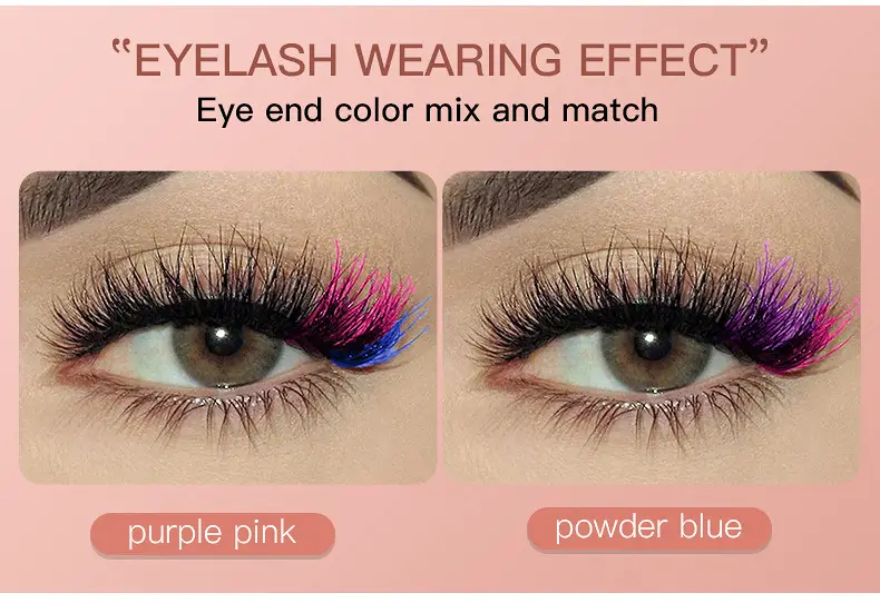 7 Pairs D-Curved False Eyelashes Colorful Durable — feature 3