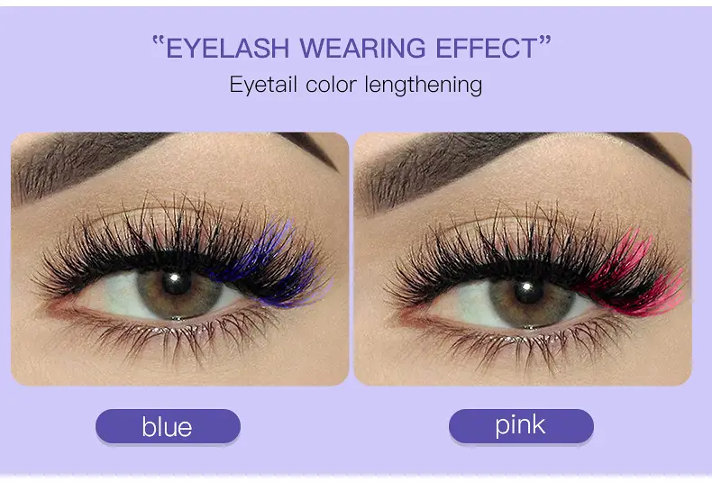 7 Pairs D-Curved False Eyelashes Colorful Durable — feature 33