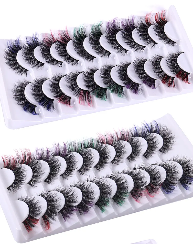 7 Pairs D-Curved False Eyelashes Colorful Durable — feature 39