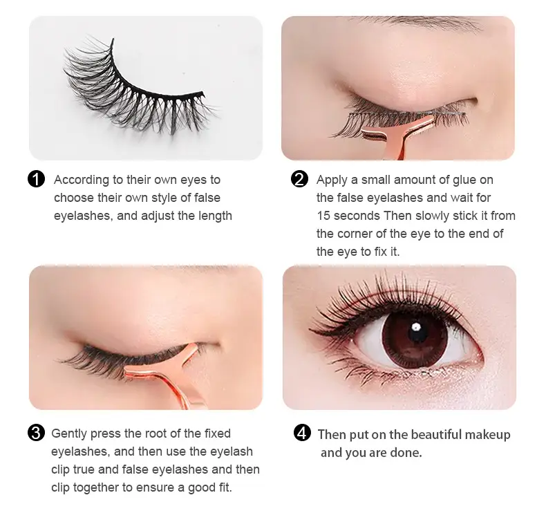 7 Pairs D-Curved False Eyelashes Colorful Durable — feature 50