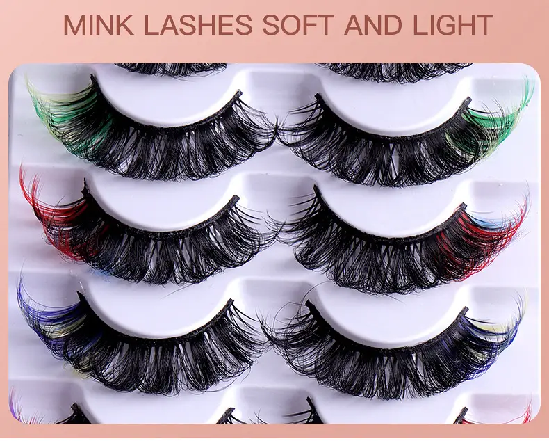 7 Pairs D-Curved False Eyelashes Colorful Durable — feature 7