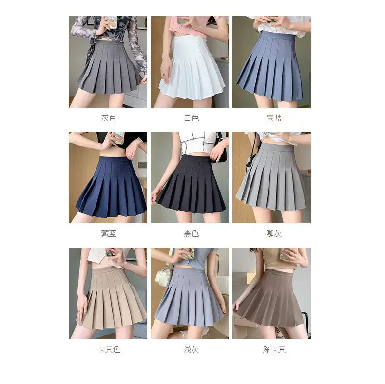 Gray Pleated Skirt Women Summer Spring Autumn 2025 — feature 100