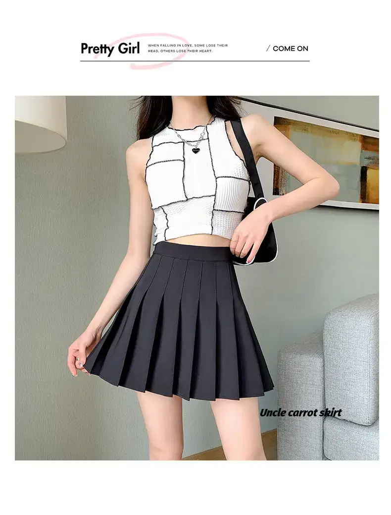 Gray Pleated Skirt Women Summer Spring Autumn 2025 — feature 105