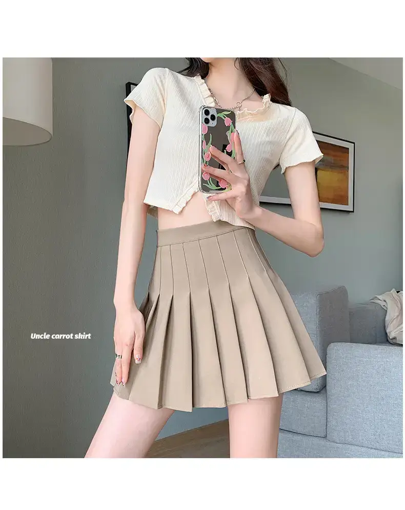 Gray Pleated Skirt Women Summer Spring Autumn 2025 — feature 116