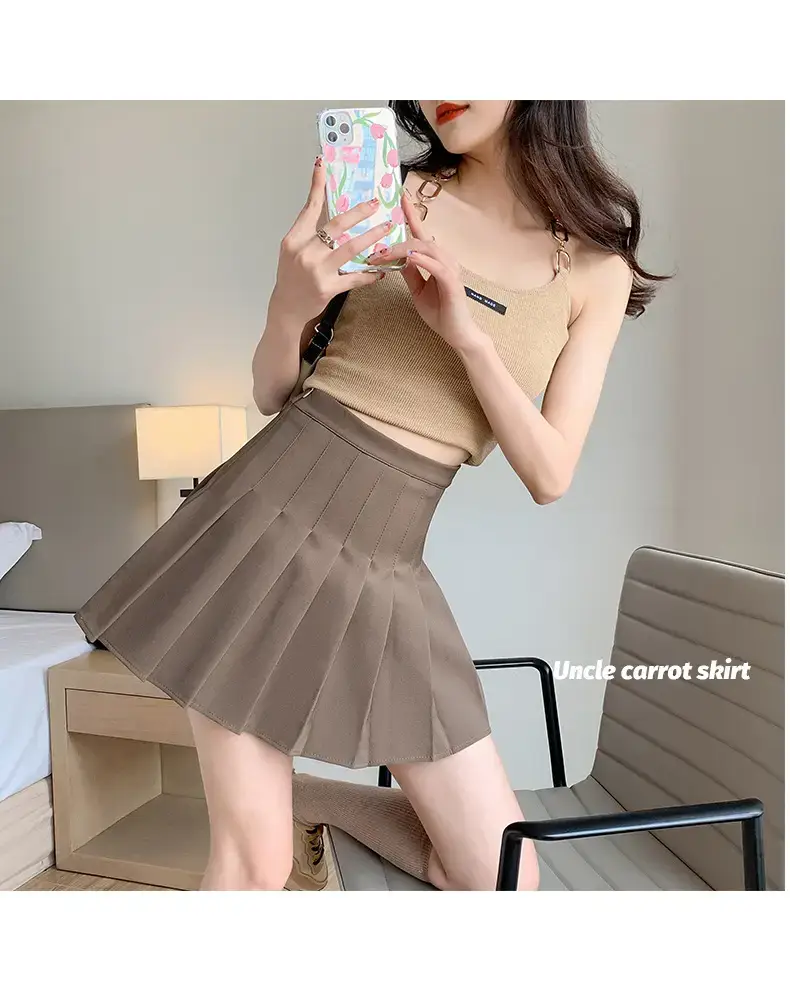 Gray Pleated Skirt Women Summer Spring Autumn 2025 — feature 120