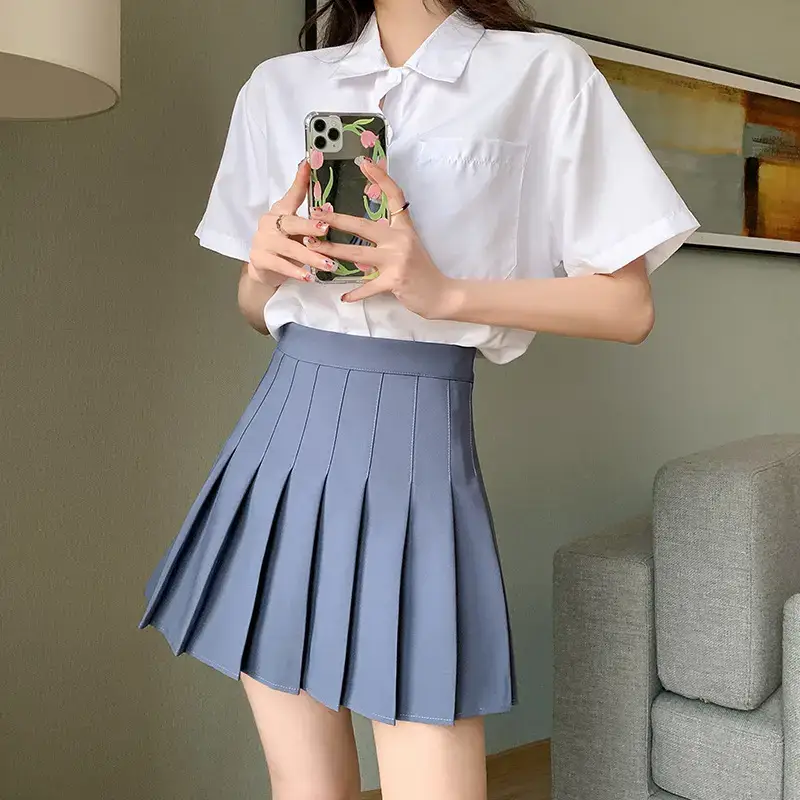 Gray Pleated Skirt Women Summer Spring Autumn 2025 - Image 3