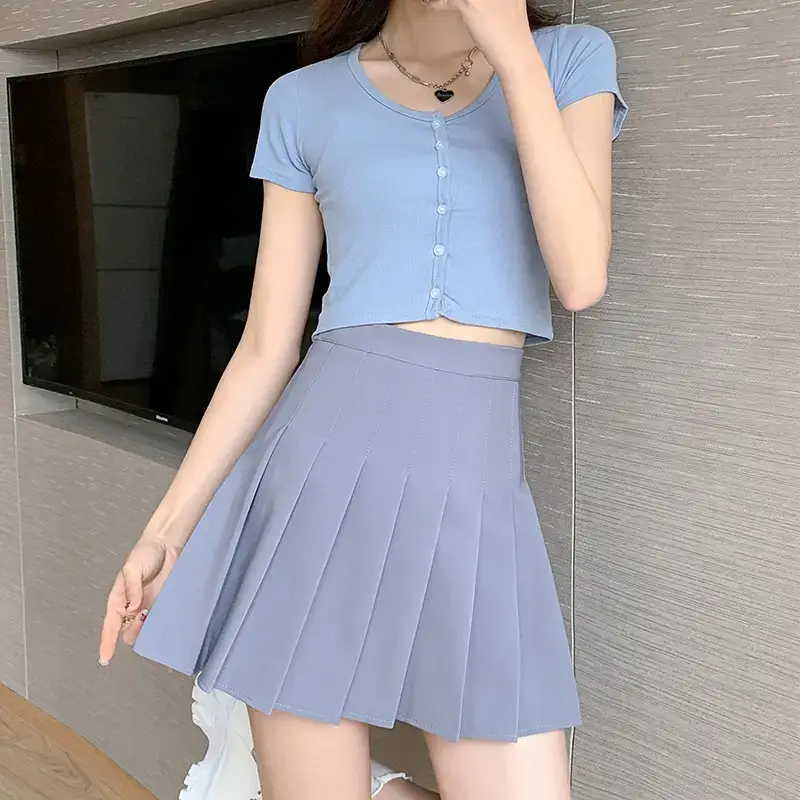 Gray Pleated Skirt Women Summer Spring Autumn 2025 - Image 7