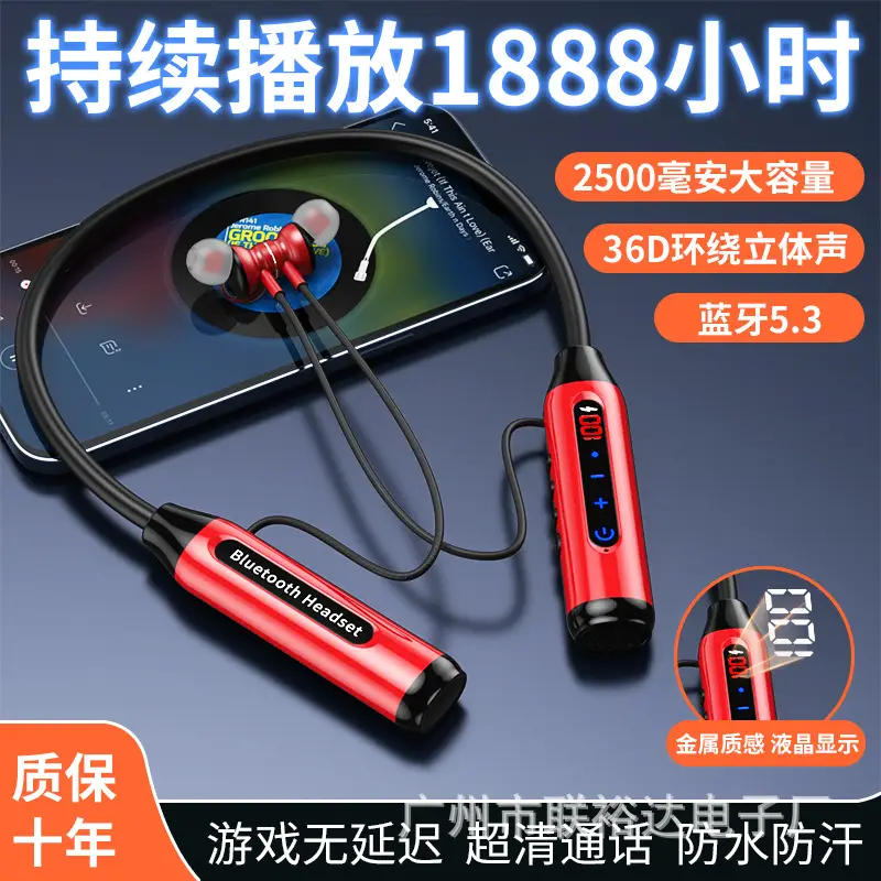 Wireless Bluetooth Headset with Ultra-Long Battery & Neck Hanging Design - Image 3