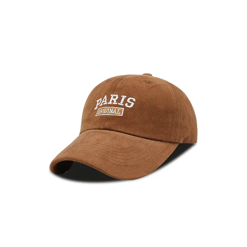 Women's Brown Paris Embroidered Baseball Cap - Image 10