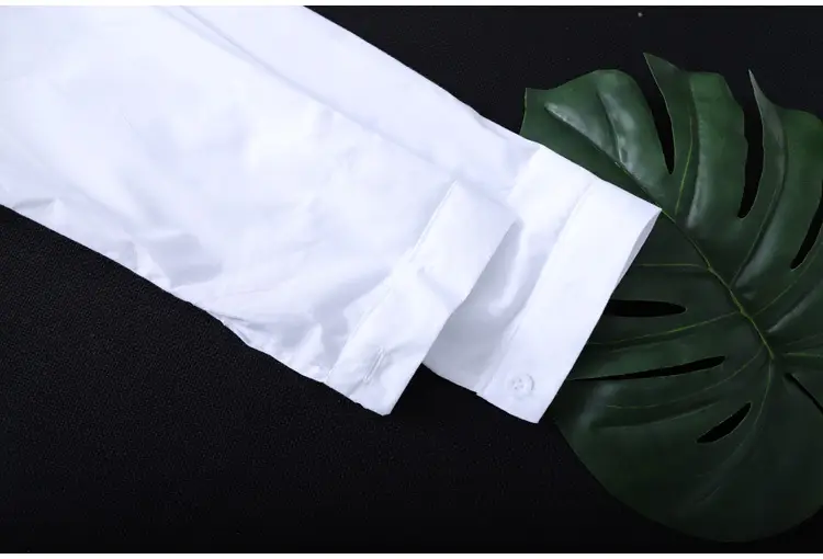 White Long Sleeve Embroidered Shirt Women's Mid-Length Loose Fit — feature 10