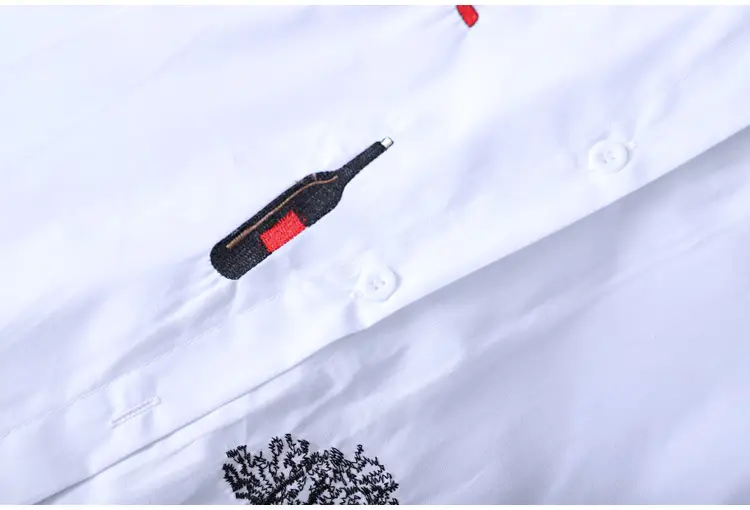 White Long Sleeve Embroidered Shirt Women's Mid-Length Loose Fit — feature 18