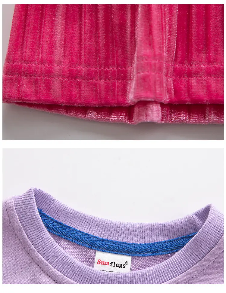 Girls Pink Puffer Sweatshirt Skirt Set — feature 15